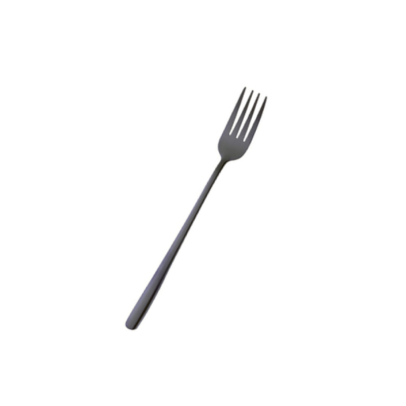Stainless Steel Long Handle Dinner Fork 9 Colors Rainbow Fork Kitchen Hotel Supplies Restaurant Tableware Fork: Black