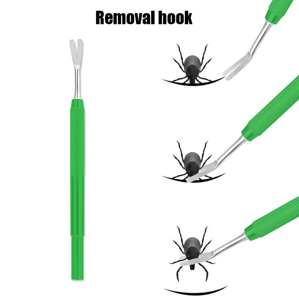 2 PCS Vlo Remover Tick Removal Tool Rvs Professionele Tick Vlooien Pincet Schoonmaken Tool Verwijderen Mijten Teken Voor Hond kat