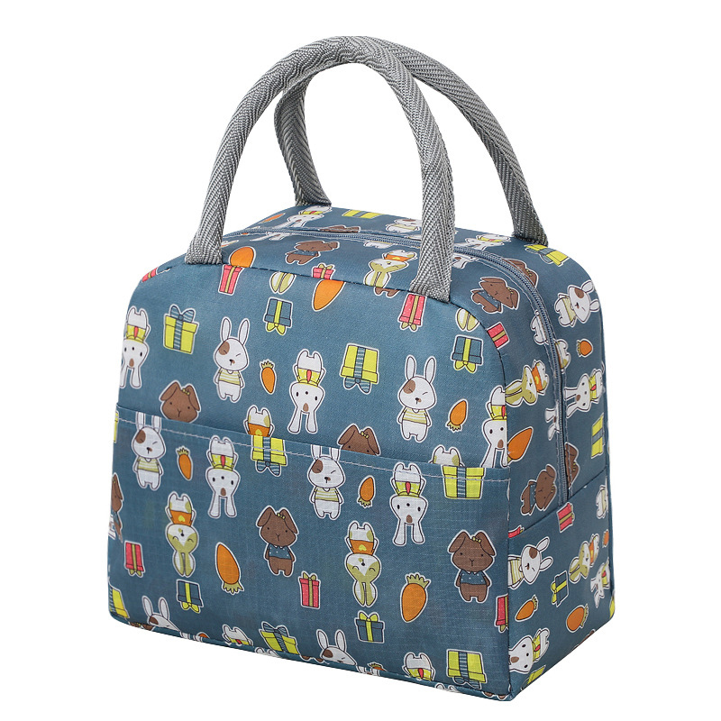 Portable Lunch Bags Thermal Insulation Lunch Box Storage Bag Children's School Lunch Box Bag Picnic Storage Large Capacity Tote: SKY BLUE