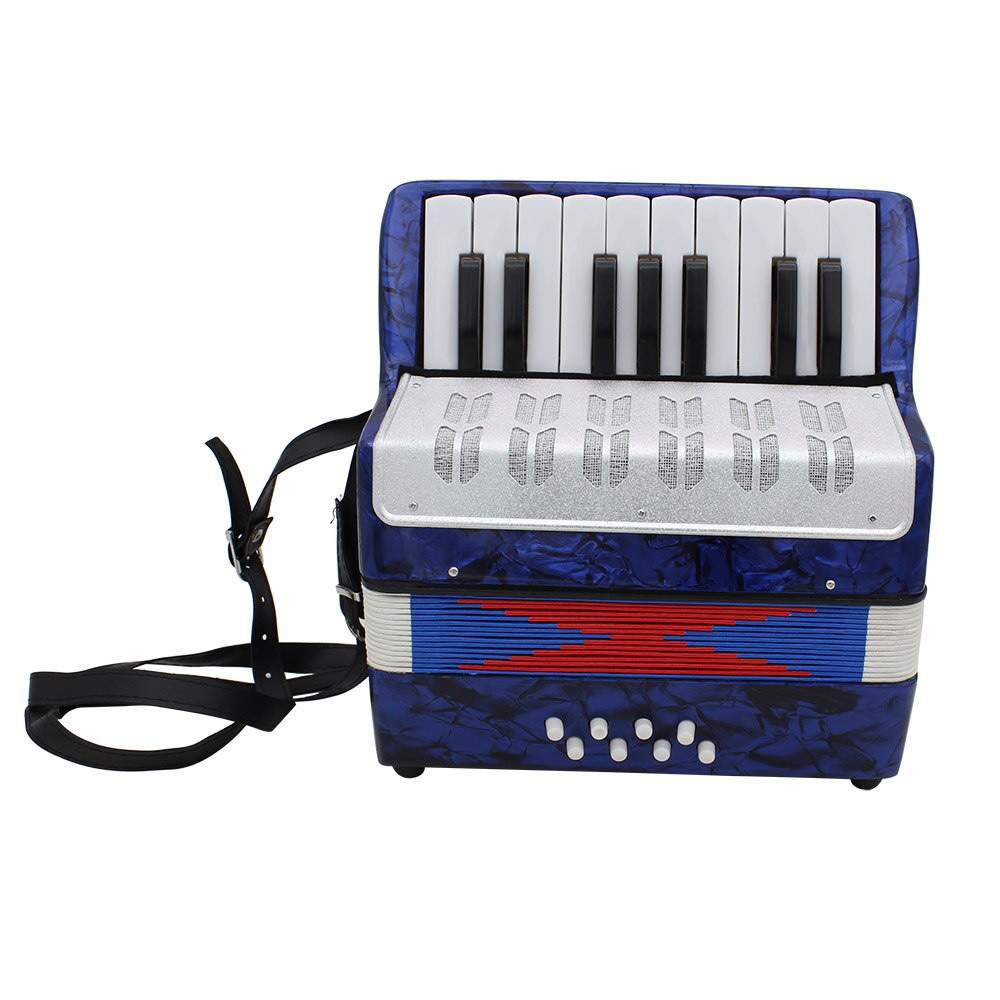 Mini 17-Key Accordion Durable 8 Bass Accordion Educational Musical Instrument Toy for Amateur Beginner Best