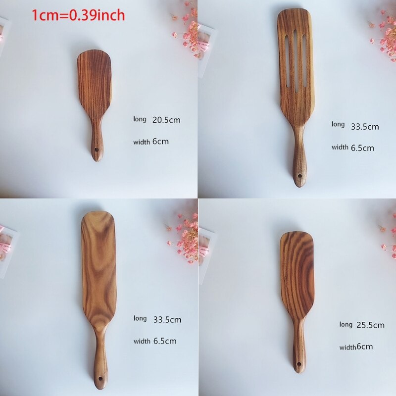 Wooden Spurtles Set 4 Pieces Spurtle Kitchen Utensils Acacia Wood Spurtles Kitchen Tool Set