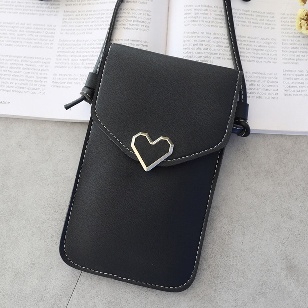 Women Purses Solid Color Leather Shoulder Strap Bag Mobile Phone Big Card Holders Wallet Handbag Pockets for Girls: style2 01