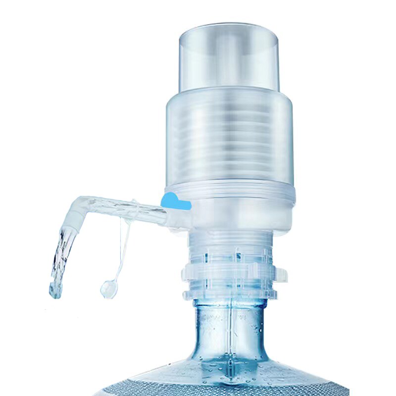 Portable Hand Pressure Water Dispenser Manual Drinking Water Dispenser Kitchen camping, family, school, office Drinking Tools: Transparent