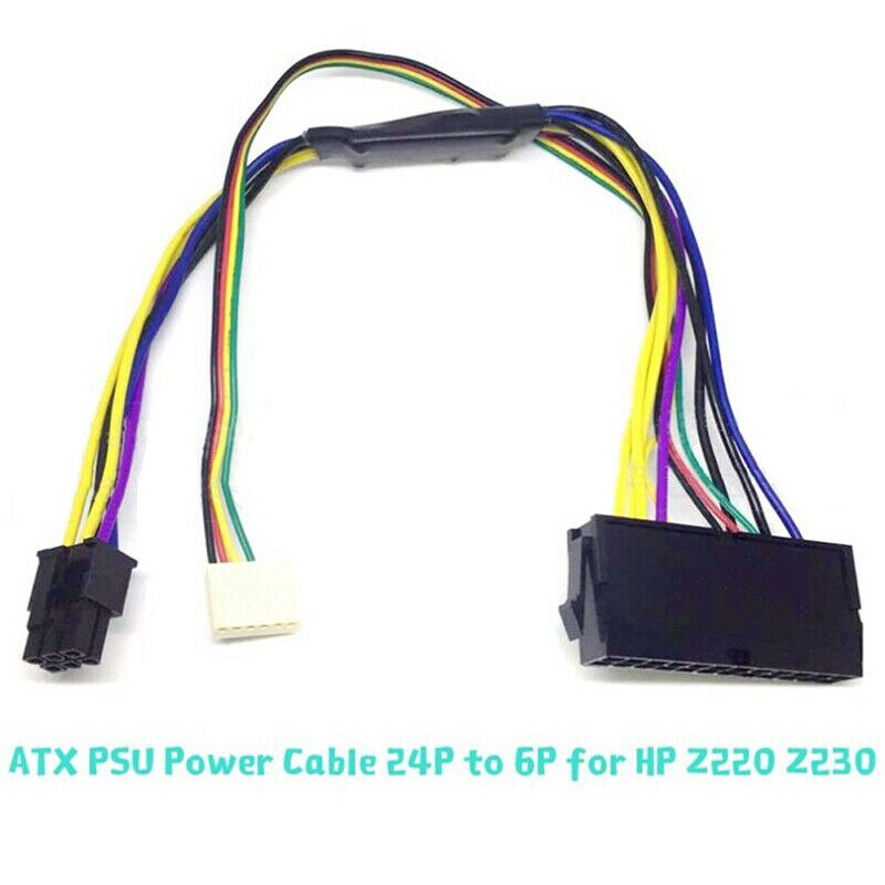 24Pin to6Pin Plastic ATX PSU Power Supply Cable For HP Z230 Z220 SFF