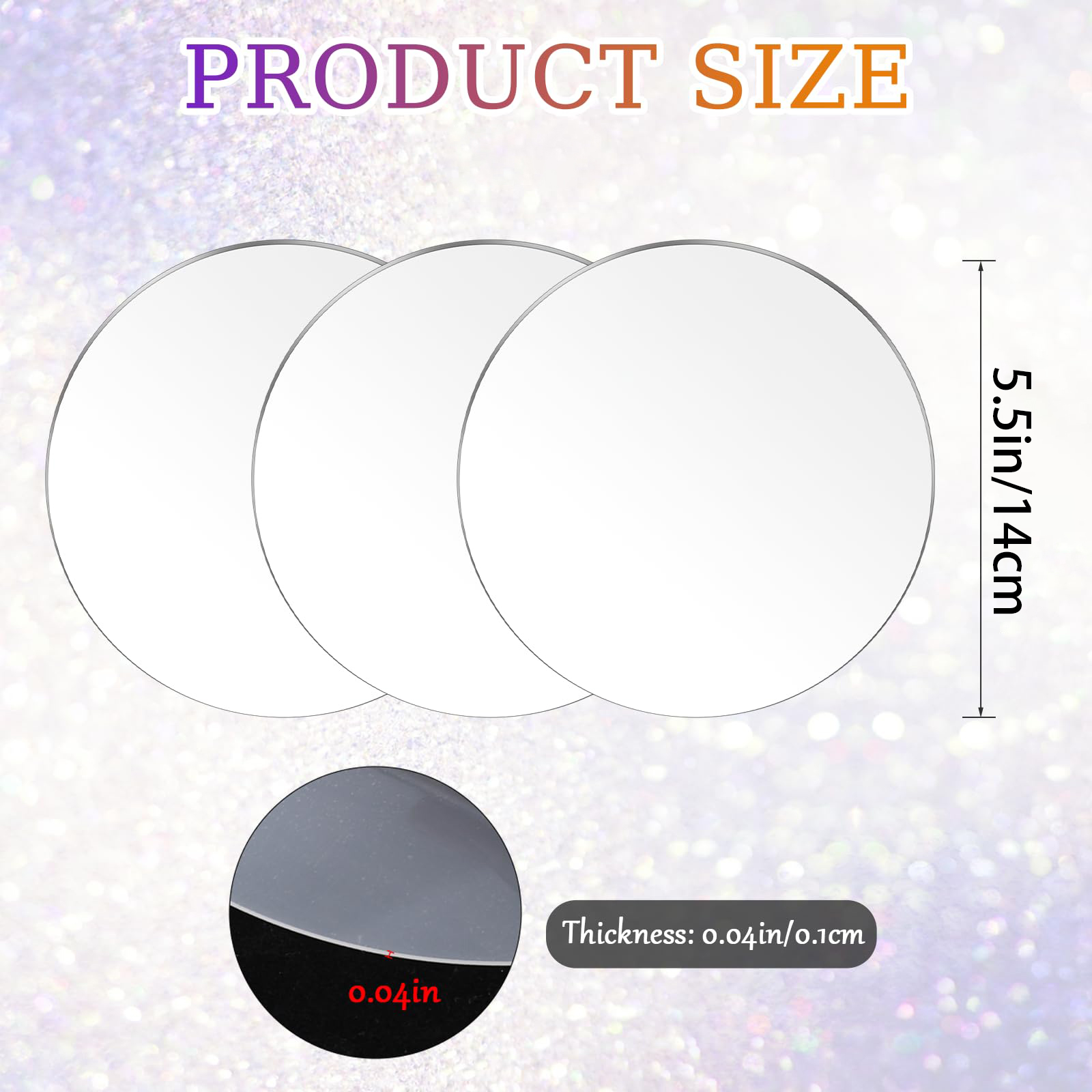 Transparent Acrylic Circle Clear Acrylic Disc Sheet 14cm Round Blanks Disc for Cake Disc Coasters Painting Art Craft Project DIY: S