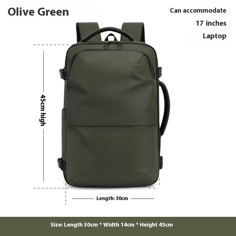 Herenrugzak multifunctionele reistas vacuümcompressie waterdichte zakenreizen computerrugzak met grote capaciteit: Black