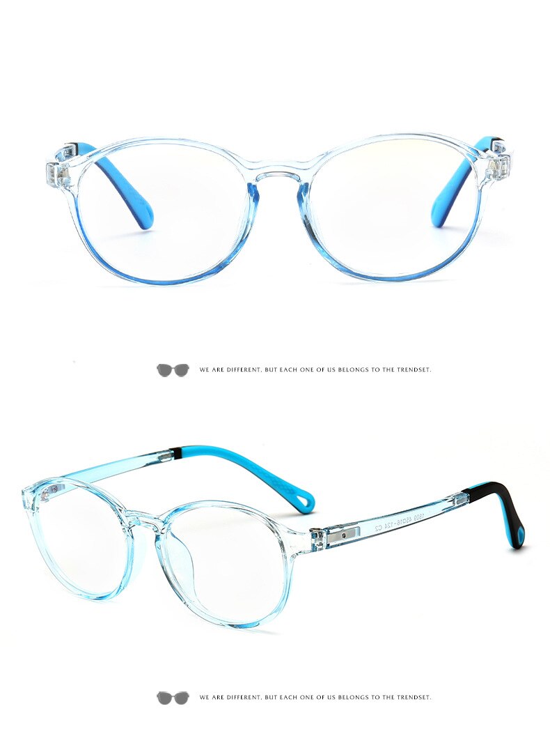VCKA Children TR90 Silicone Glasses Frame Ultralight Eyeglass Kids Anti-blue light Boy Girl Computer Game Protective Goggle: 6