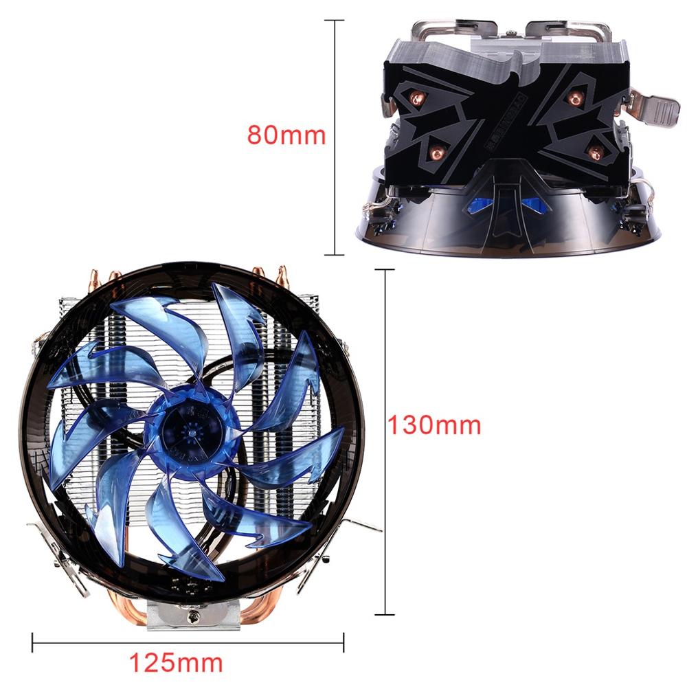Rode en blauwe cpu-koeler, dubbele heatpipe van koper, cpu-radiator van messing, cpu-torenventilator voor amd voor intel 775/1155/1156/1151/1150/13