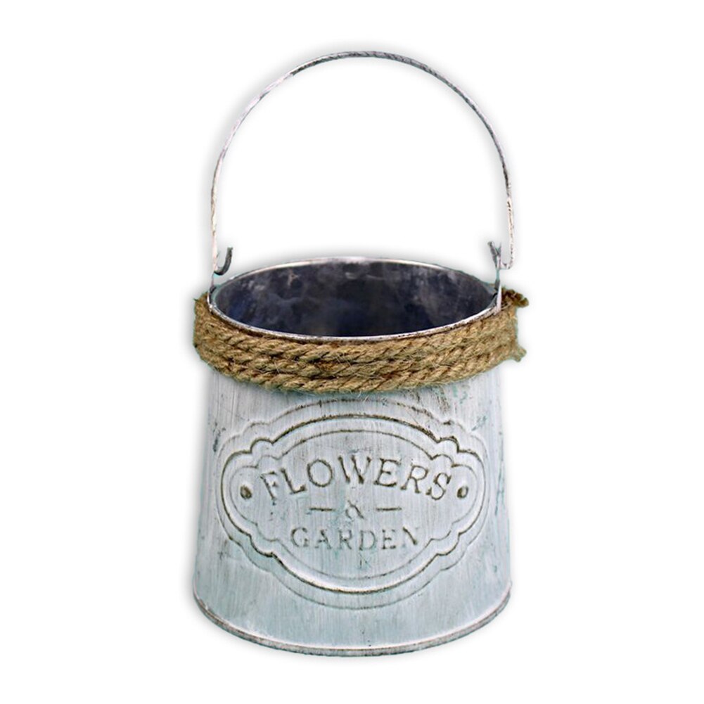 Métal suspendu Pot de fleur crochet mur amovible fer seau étain jardin balcon suspendu Succulent porte-plante décoration bricolage: A6