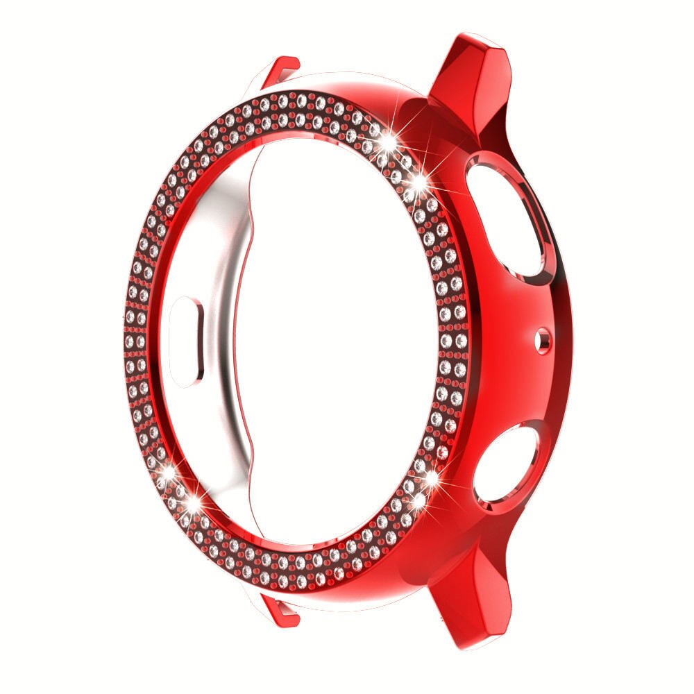 Hoesjes voor samsung galaxy watch active 2 44mm 40mm hoesje voor active 2 band dames dubbele rij diamant pc hoesje bumper: Rood / Voor actief 2 44mm