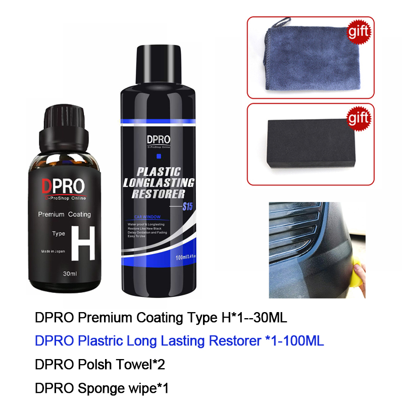 Dpro 9H Ceramic Car Coating Liquid Glass Waterproof Crystal Coating Nano Paint Care Anti-scratch Hydrophobic Car Detailing: MULTI