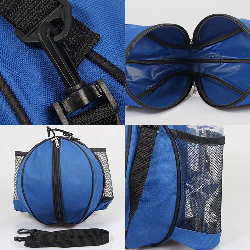 Bolsa de hombro de bola deportiva portátil, mochila de almacenamiento para baloncesto, fútbol, voleibol, bolso de mano, correa de hombro de forma redonda