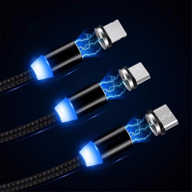 3in1 360 ° Magnetische Ronde Usb-kabel Snelle Opladen Magneet Charger Charge Micro Usb Kabel Mobiele Telefoon Kabel Usb koord