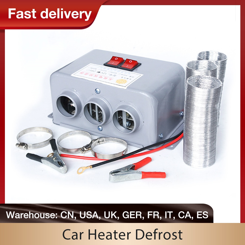 Chauffage Voiture 12V 400-600W Dégivreur Rapide – 2 Trous Chaleur Intense, Faible Bruit, Pare-Brise Sans Givre En Hiver