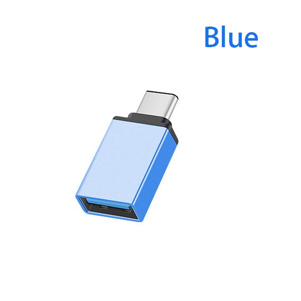 Adaptateur USB type-c vers USB, convertisseur OTG pour xiaomi mi 9 8 se lite pro A2 Pocophone F1 MIX 3 2S MAX 3 black shark Redmi note 7: Blue  Type c OTG