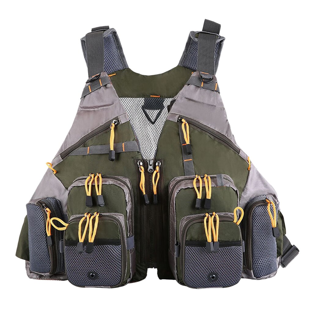 Sac à dos léger de gilet de pêche à la mouche d'ajustement universel avec des compartiments de stockage de mouche gilets réglables de pêche d'épaule