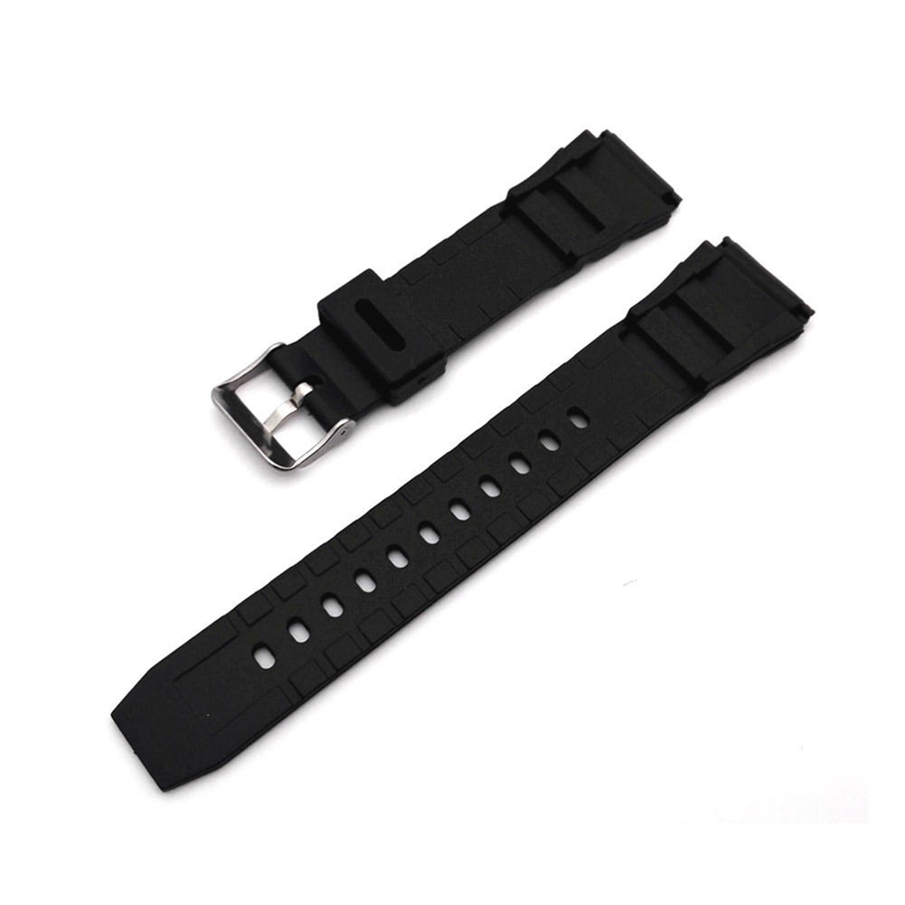 18-22Mm Mannen Black Silicone Rubber Waterdichte Sport Polshorloge Band Band Horloge Accessoires Horlogebanden Armband