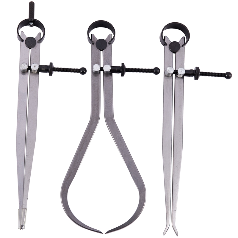 Spring Inside Outside Divider Caliper Set 8-Inch Machinist Tools 3-Pack: Default Title