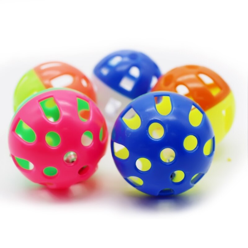 Cat toys bell Colourful Cat Ball Toy With Jingle Bell Inside Kitten Cat Toys Pet Cat Teaser Colorful Balls Cats Chase Rattle Toy