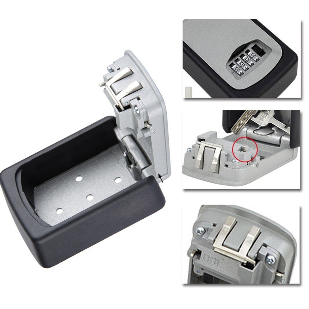 Wall Mounted Code Keys Box Lock 4 Digit Combination Password Key Storage Organizer Box Home Security Alloy Key Box