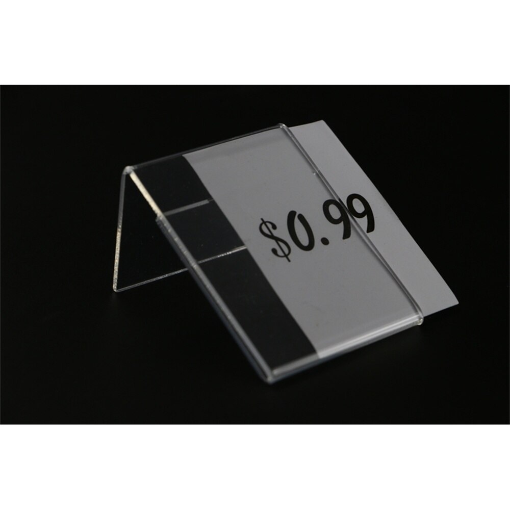10 stücke 5x7cm Klar l Acryl Name Karte Rahmen Schmuck Preis Schild Anzeige Werbung Schreibtisch Zeichen Clip Etikett Halfter Pop Regal Sprecher