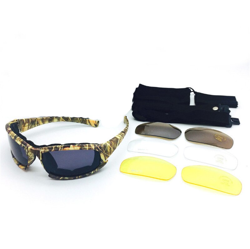 Camouflage frames Outdoor Glasses Windproof polarized lens Goggles for Hiking Shooting Camping