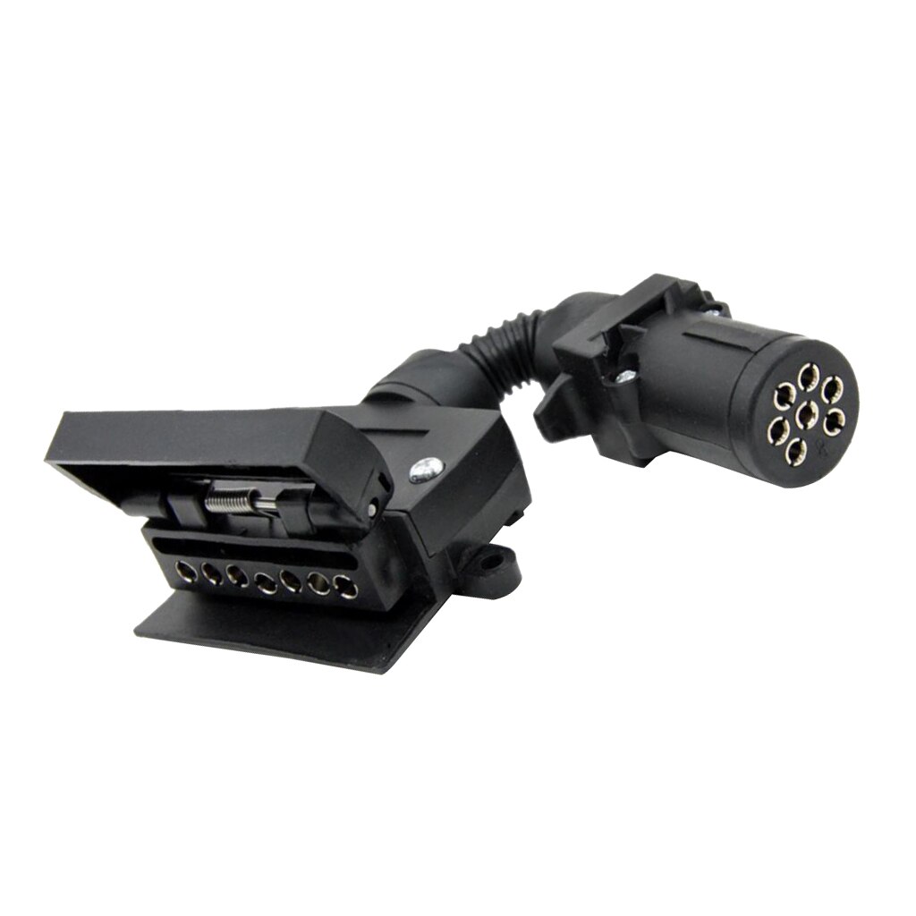 7 Way Round to Flat Female Socket Trailer Boat Truck RV Light Connector