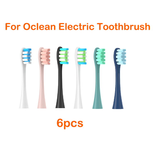 Cabezales de cepillo de dientes eléctrico de repuesto para adultos, 6 uds., para Oclean X/ X PRO/ Z1/ F1/ One/ Air 2 /SE: Multicolor