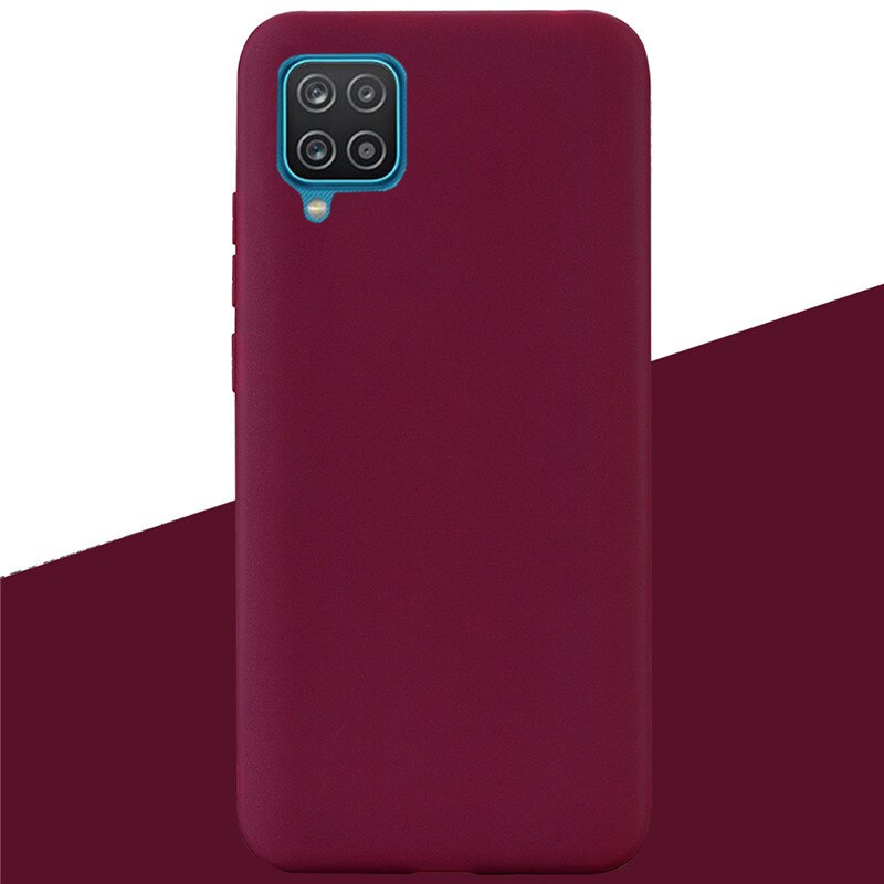 For Samsung A12 Case Soft Silicon Tpu Back Phone Case For Samsung Galaxy A12 GalaxyA12 A 12 SM-A125F a125 Bumper Fundas Coque: 10 Wine Red