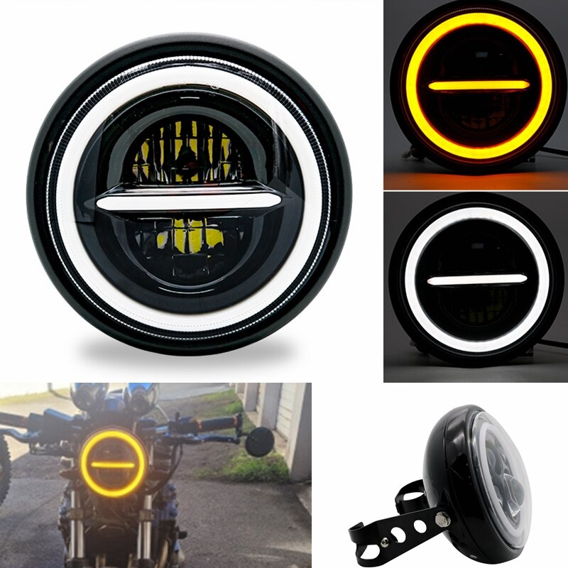 Phare Led universel de 7 pouces pour motos, pour Harley Sportster Cafe Racer Bobber Honda CB400, 7.5 pouces