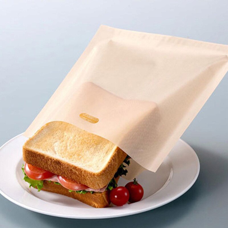 5 pcs/set Reusable Toaster Bag Non Stick Bread Bag Sandwich Bags Fiberglass Toast Microwave Heating Pastry Tools Baking Sheets