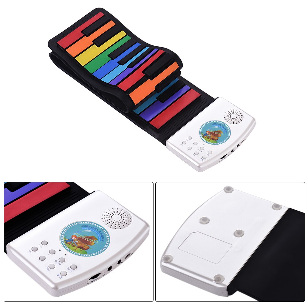 Multifunction 49 Keys Digital Piano Portable Roll Up Piano Keyboard Battery Electric Piano Keyboard for Beginners Kids Keyboard