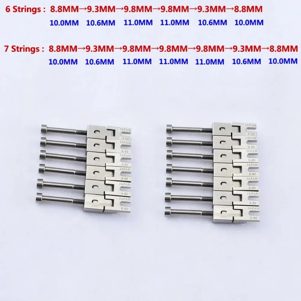 JP (origine) (6/7 cordes) pont de guitare selle en acier inoxydable pour pont système FR Tremolo