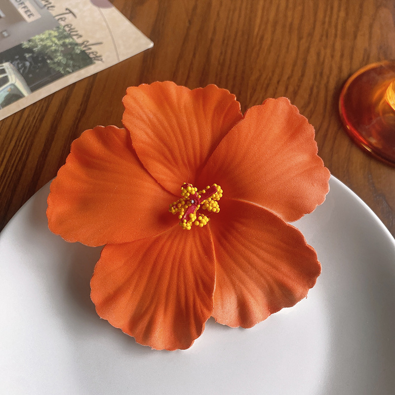 Fermaglio per capelli fiore colorato hawaiano per donne Ragazze Romantico fiore bohéaspetto clip per frangia laterale Fermagli per capelli a becco d'anatra Accessori per capelli: verde