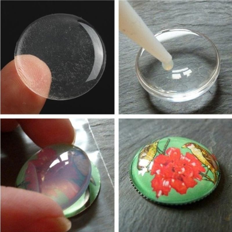 50Pcs Bottle Caps DIY Crafting 1Inch Self Adhesive Bottle Cap Stickers DIY Jewelry Maker 3D Transparent Flash Crystal Patch Dots