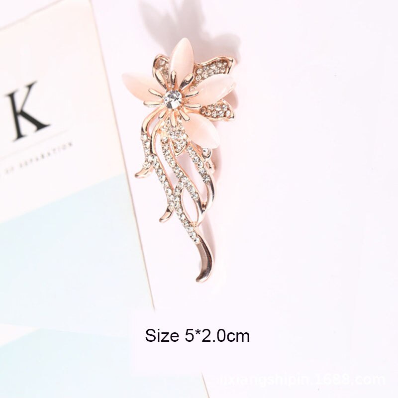 Broche fleur en pierre opale à la , accessoires de vêtement, d'anniversaire pour femmes, broche en strass: Couleur jaune clair