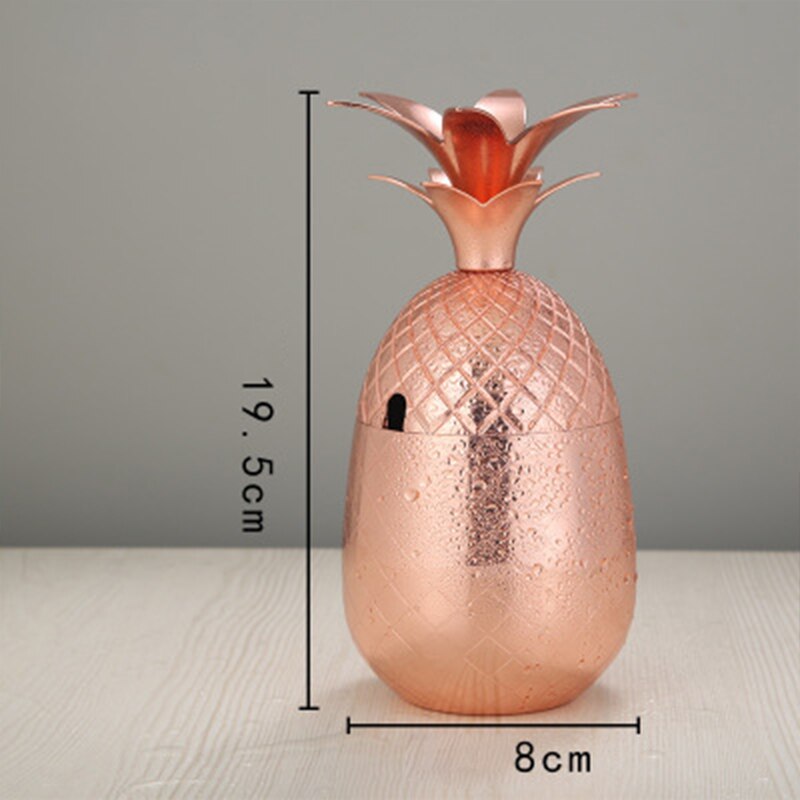 500 Ml Wijn Beker Roestvrij Staal Ananas Cocktail Glas Bar Cafe Party Mok: Rose gold