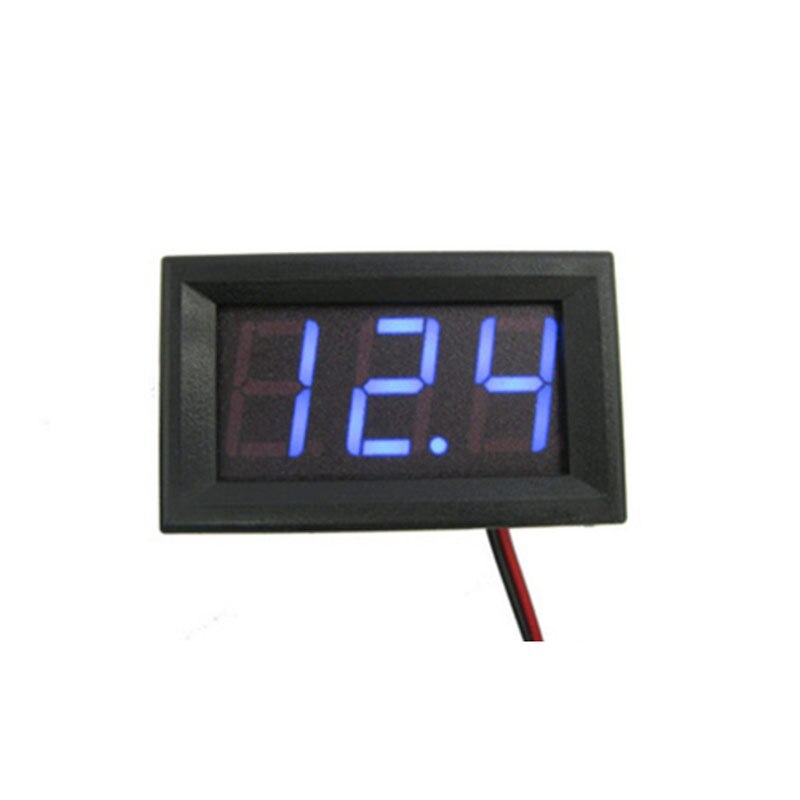 Mini digital voltmeter amperemeter  dc4.5-30v panel volt strømmåler tester med 2 ledninger ledet panel digital display 1 stk: En blå