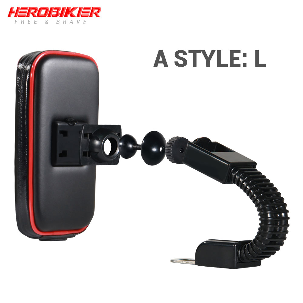 Herobiker mobiltelefon holder motorcykel cykel mount beslag stand holder til telefon vandtæt etui taske til iphone 6/7 samsung: A-stil-l