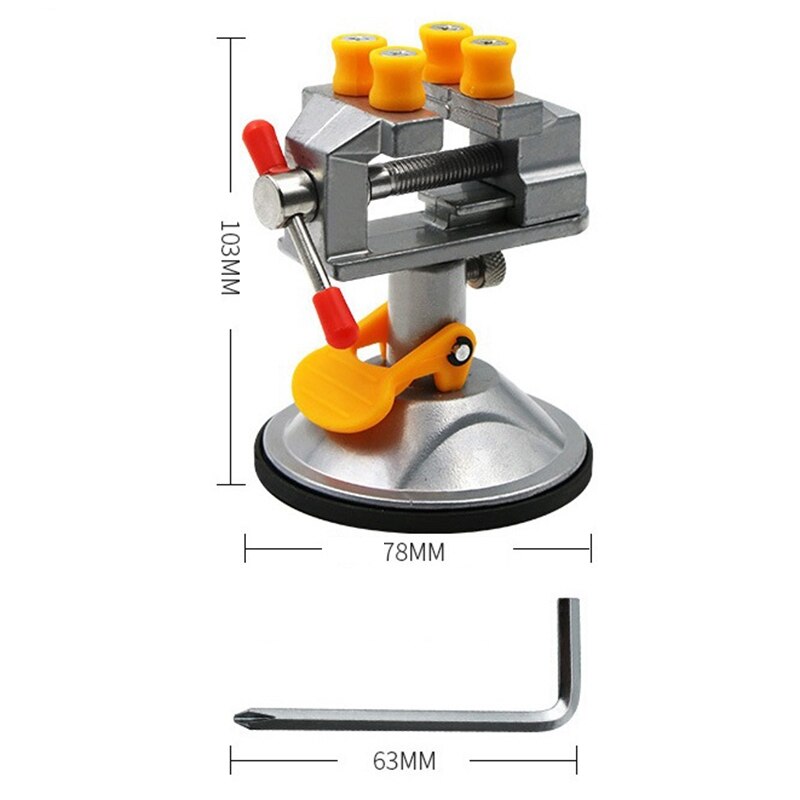 Table Vise Bench Vise Fixed Frame Sucker Clamp Adjustable Rotatable Aluminum Alloy Bench Screw for DIY Craft Mold Fixed Repair T