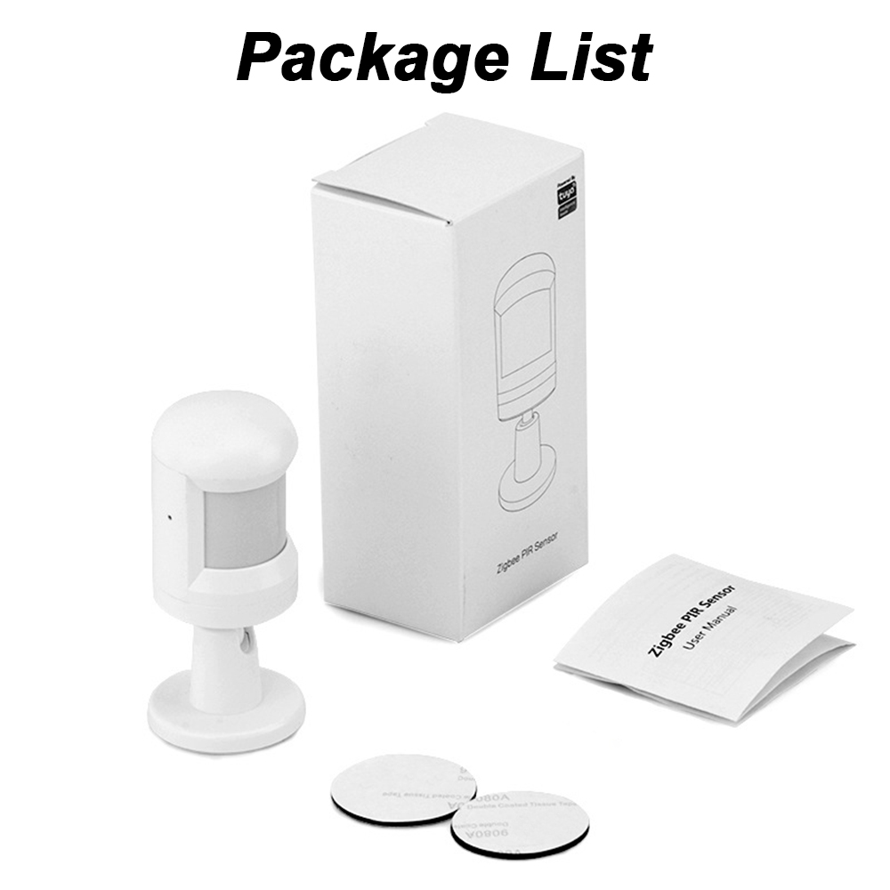 ZigBee Motion Sensor Alarm Wireless Smart Human Body Induction PIR Sensor 360-degree Rotation Base 7m 150-degree Detection Range