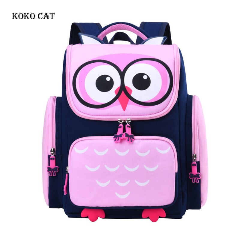 Respirant 3D hibou imprimé enfants cartables filles dessin animé école primaire sac à dos orthopédique sac à dos Mochila Infantil Escolares