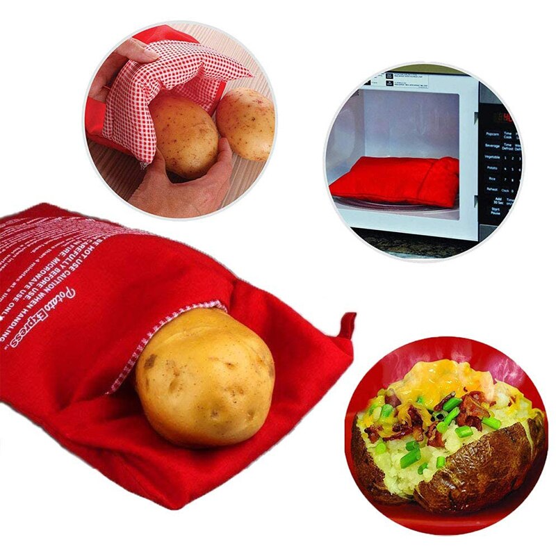 Keuken Magnetron Bakken Aardappel Bag Herbruikbare Magnetron Fornuis Bag Quick Snelle Gebakken Pouch Potato Bag Wasbare Stof Cooker Bag