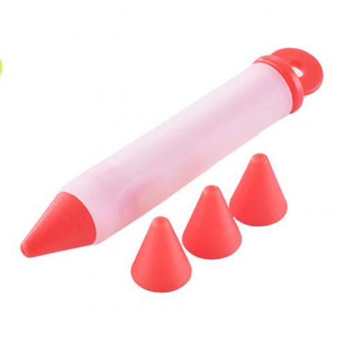 Silicone crème gâteau écriture stylo cuisson outil décoration outil tuyauterie pâtisserie buses gâteau bricolage Graffiti stylo accessoires de cuisine: Rouge