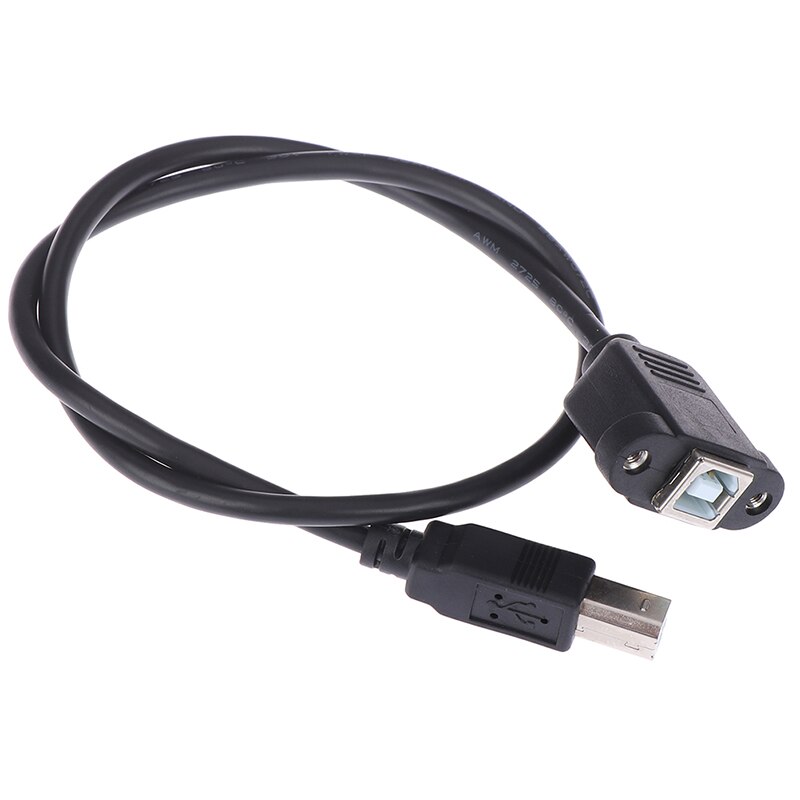 USB 2.0 Type B Male to Type B Female Printer Extension Cable With Panel Mount Screw Hole 30cm