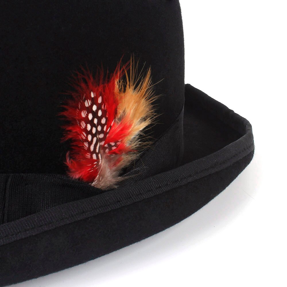 Tradition 100% Wool Women's Men's Black Felt Bowler Hat Gentleman Crushable Dress Tuxedo Derby Costume Steampunk 4Size S M X XXL