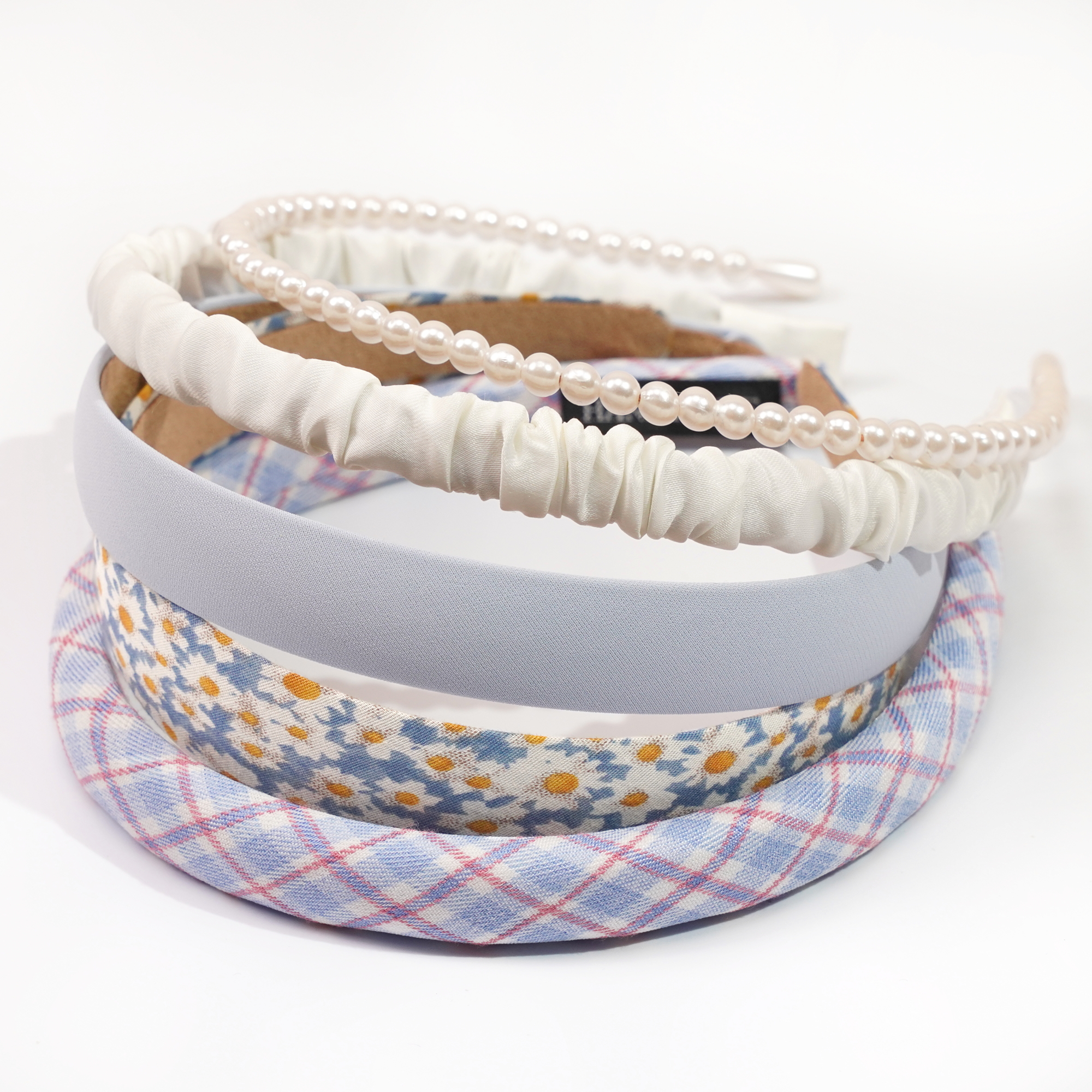 Diademas elegantes para mujer y niña, aro de cabeza de ala ancha, perlas de imitación decorativas, accesorios para el cabello de , 5 unidades por juego: Morado