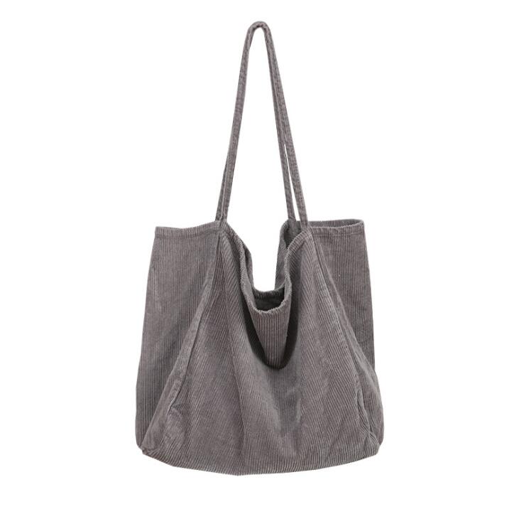 Tjock Manchestertyg Casual Tote Bag - Shopping, Skola, Fest, Strand, Resa - 38x38x23cm: Grå