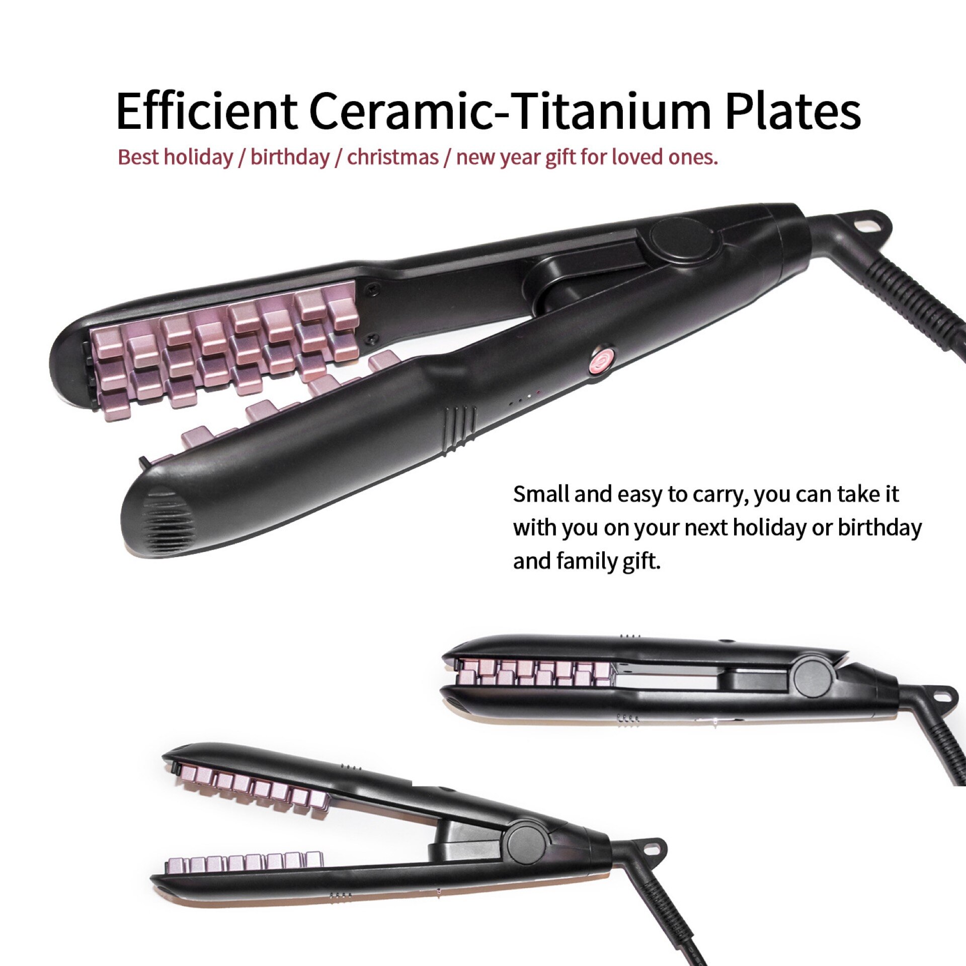 Hair Curler Electric Hair Fluffy Artifact Volumizing Hair Straightener Flat Iron Brush Crimper Corn Whisker Splint Heat Setting