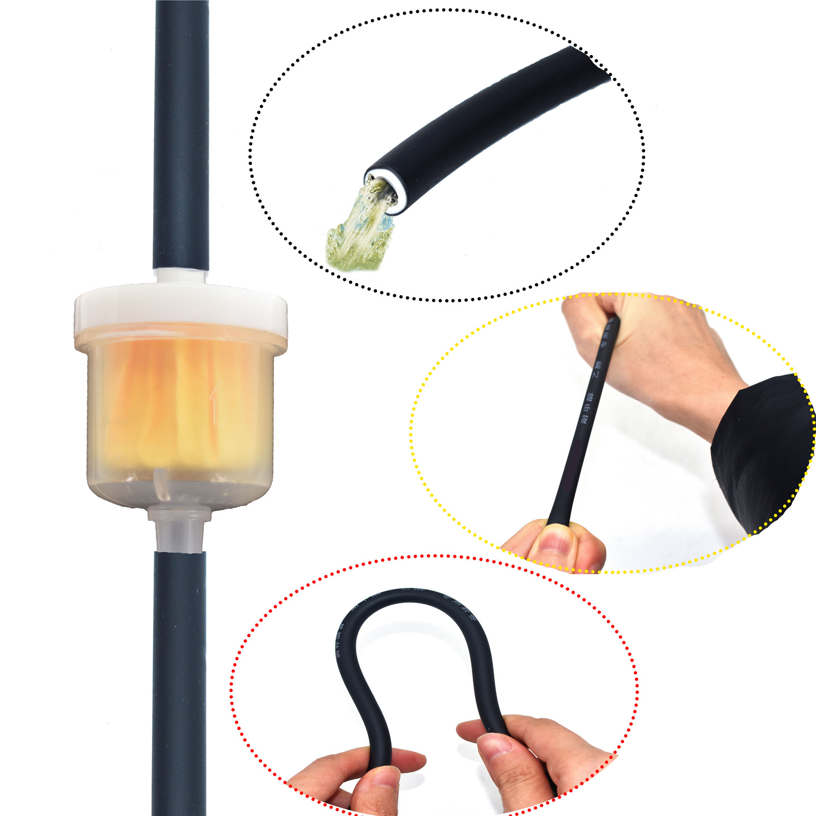 Tubes pour huile de carburant, 3 mètres, 5M, 10M, jaune, vert, rouge, bleu, pour moto, dirt bike, pit bike, ATV, monkey bike, motocross, scooter